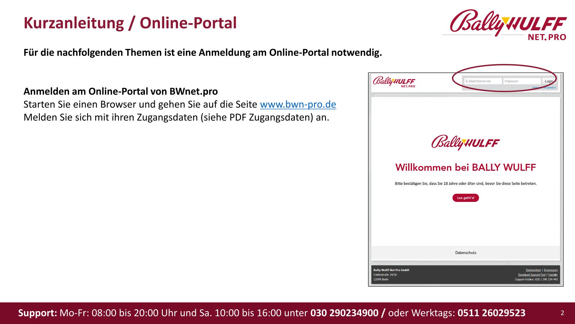 Kurzanleitung Terminal - Online-Portal